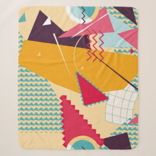 Memphis Mood: Retro Geometric Trend Sherpa Blanket