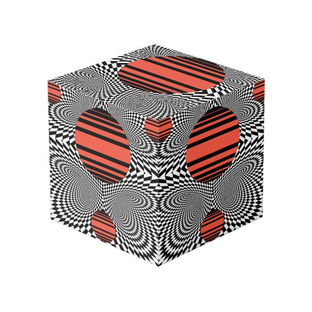 Memphis OpArt Cube (Front Angled)