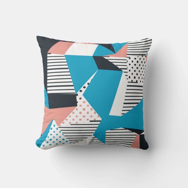 Memphis Pattern: Minimalist Abstract Trend Cushion (Front)