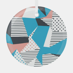 Memphis Pattern: Minimalist Abstract Trend Glass Tree Decoration