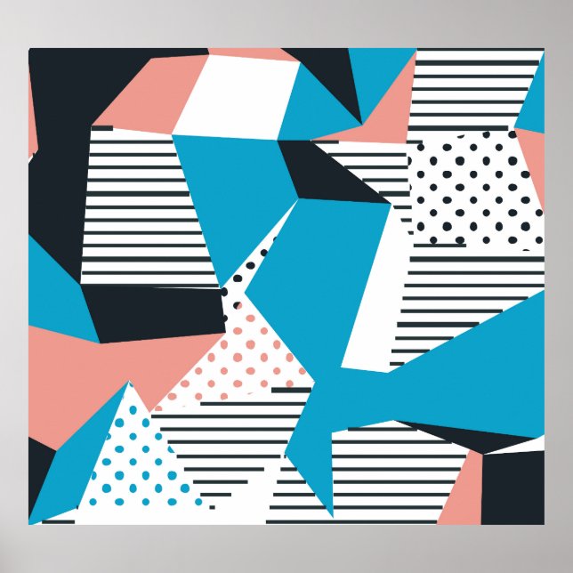 Memphis Pattern: Minimalist Abstract Trend Poster (Front)
