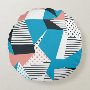 Memphis Pattern: Minimalist Abstract Trend Round Cushion