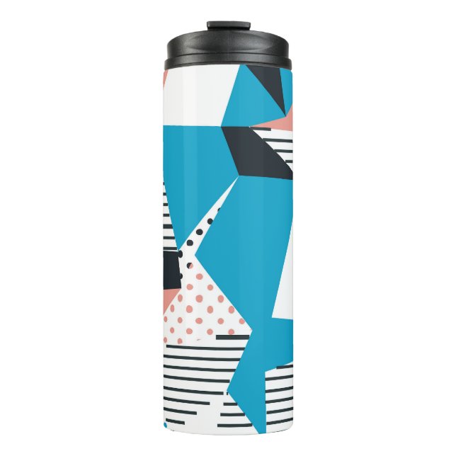Memphis Pattern: Minimalist Abstract Trend Thermal Tumbler (Front)