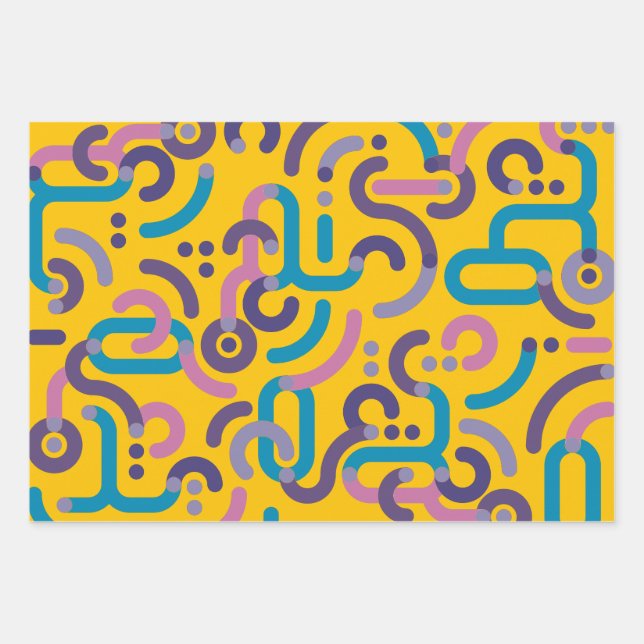 Memphis pattern wrapping paper sheet (Front 3)