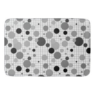 Memphis polka dots black and white, simple Memphis Bath Mat