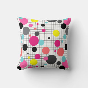 Memphis polka dots cushion