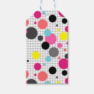 Memphis polka dots gift tags