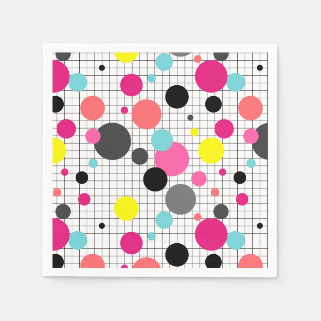 Memphis polka dots napkin (Front)