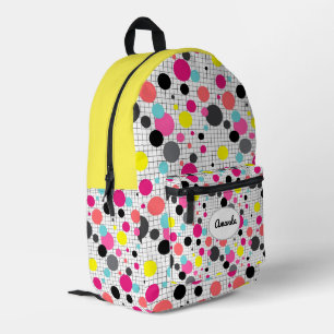 Memphis polka dots paper cup printed backpack