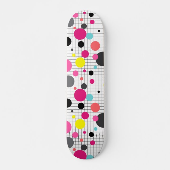 Memphis polka dots  skateboard (Front)
