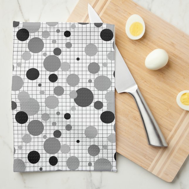 Memphis polka dots socks tea towel (Quarter Fold)