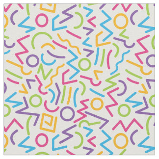 Memphis Retro Colourful Abstract Style Fabric