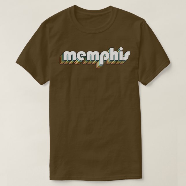 Memphis Retro Rainbow Typography Faded Style 2 T-Shirt (Design Front)