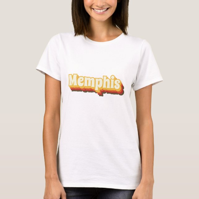 Memphis Retro Vintage Text T-Shirt (Front)