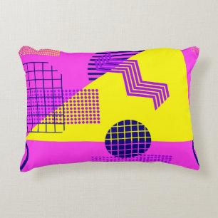 Memphis seamless pattern, geometric shapes in the decorative cushion