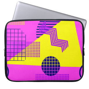 Memphis seamless pattern, geometric shapes in the  laptop sleeve