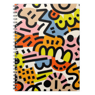 Memphis seamless pattern notebook