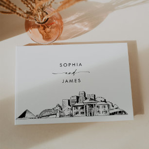 Memphis Skyline Wedding Guest Book