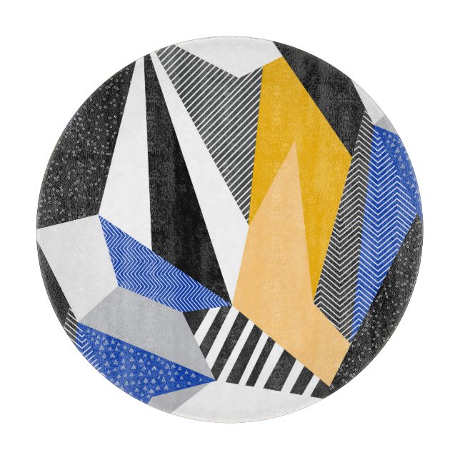Memphis Style: Creative Geometric Collage. Cutting Board (Front)