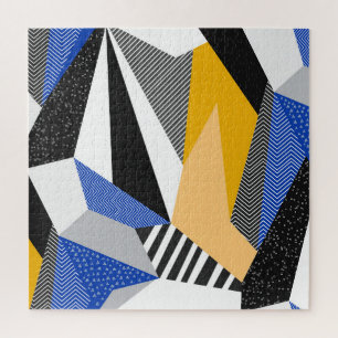 Memphis Style: Creative Geometric Collage. Jigsaw Puzzle