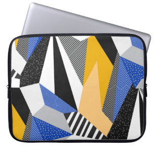 Memphis Style: Creative Geometric Collage. Laptop Sleeve