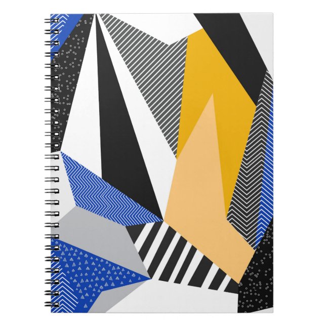 Memphis Style: Creative Geometric Collage. Notebook (Front)