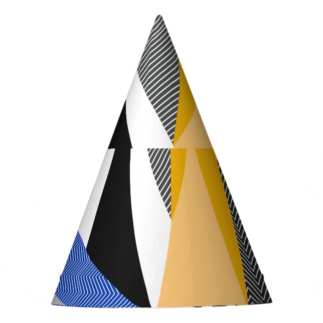 Memphis Style: Creative Geometric Collage. Party Hat (Front)
