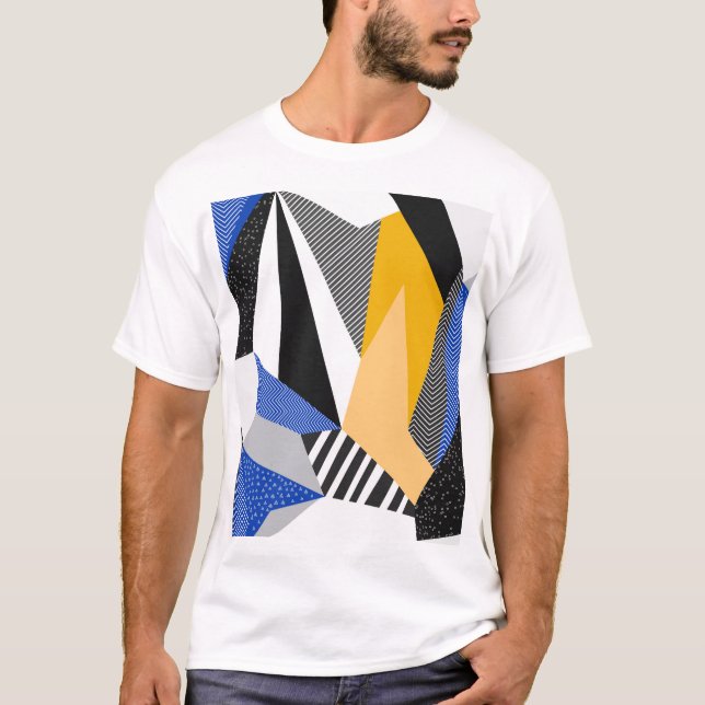 Memphis Style: Creative Geometric Collage. T-Shirt (Front)