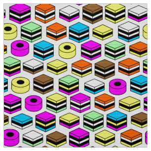 Memphis Style Liquorice Allsorts Pattern Fabric