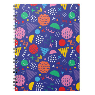 Memphis style pattern notebook