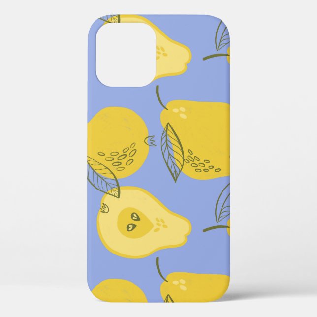 Memphis style pears: blue background. Case-Mate iPhone case (Back)