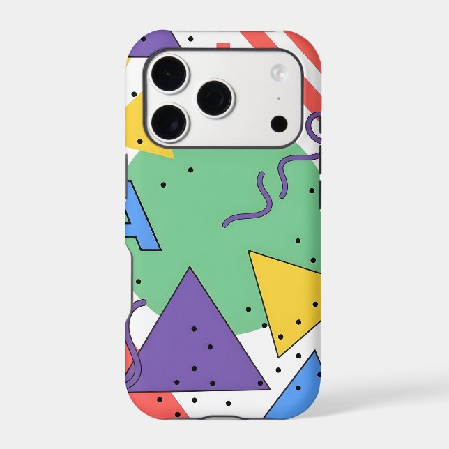 Memphis Style Phone Case Dopamine Decor Bold Geome (Back)