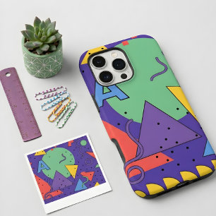 Memphis Style Phone Case Dopamine Decor Bold Geome