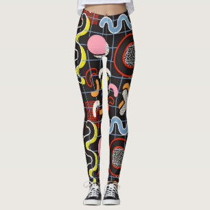 Memphis Style Pop art Geometric abstract No1 Leggings