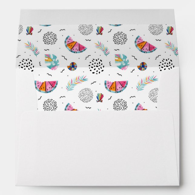 Memphis Style Tropical Summer Pattern Envelopes (Back (Bottom))