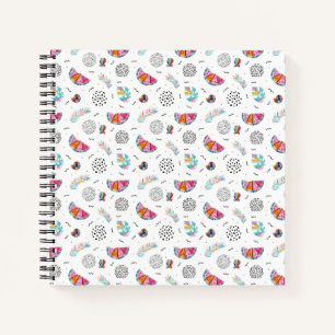 Memphis Style Tropical Summer Pattern Notebook