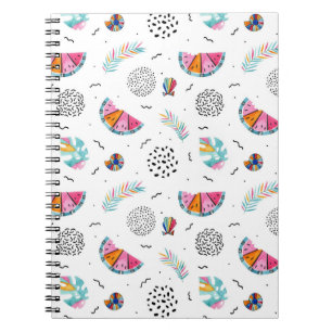Memphis Style Tropical Summer Pattern Spiral Notebook