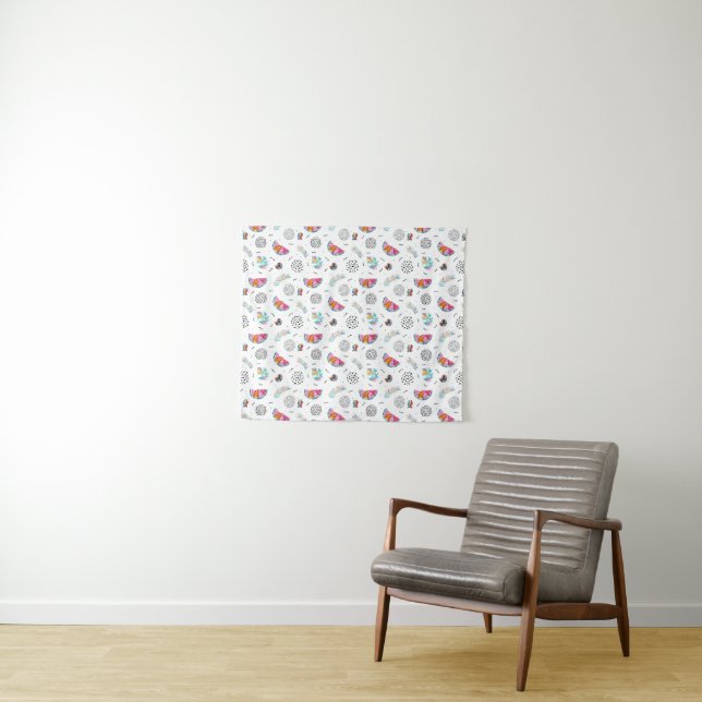 Memphis Style Tropical Summer Pattern Tapestry (In Situ (Horizontal))