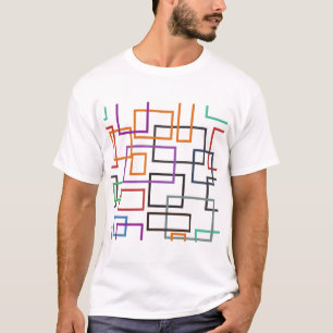 Memphis Style with Colour Geometric Design T-Shirt