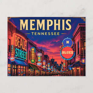 🎸 Memphis Tennessee Beale Street Views Postcard