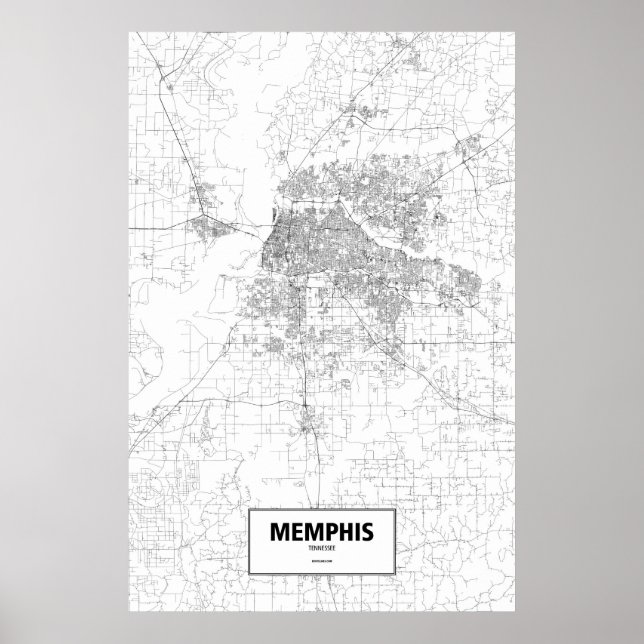 Memphis, Tennessee (black on white) Poster (Front)