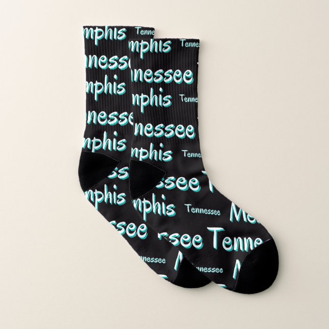 Memphis Tennessee Black & White All-Over-Print Socks (Pair)
