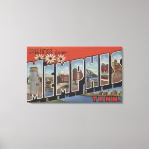 Memphis, Tennessee - Large Letter Scenes 2 Canvas Print