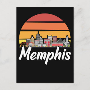 Memphis Tennessee Retro City Skyline Postcard