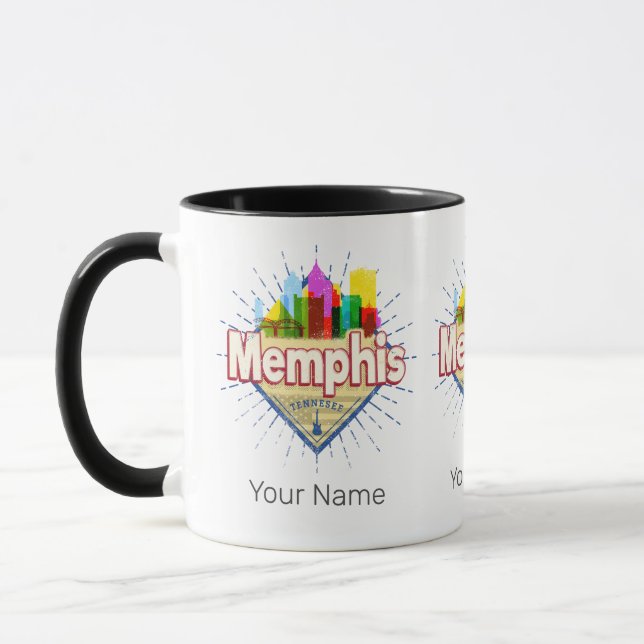 Memphis Tennessee United States Retro Skyline Mug (Left)