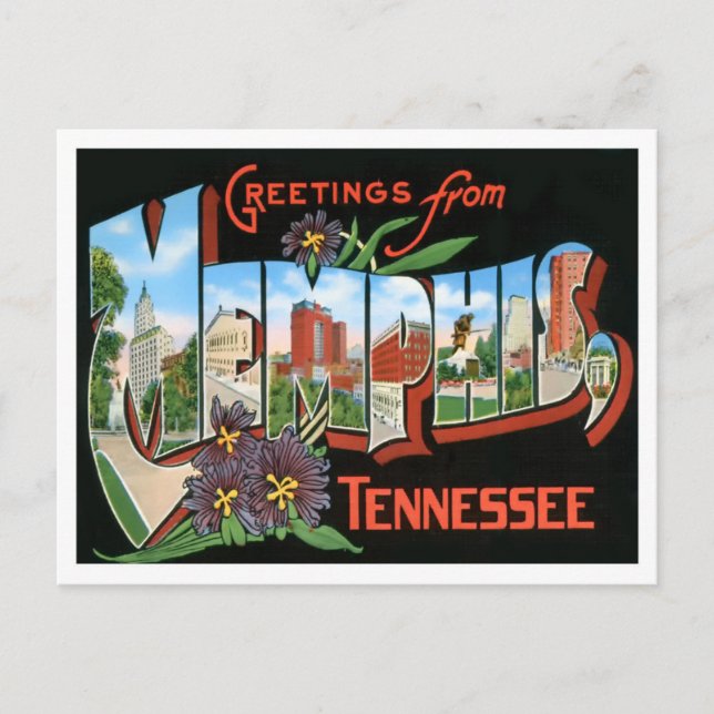 Memphis, Tennessee Vintage Big Letters Postcard (Front)