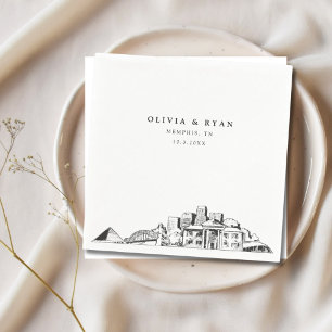Memphis Tennessee Wedding Paper Cocktail Napkin