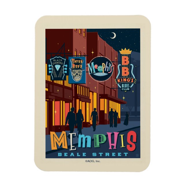 Memphis, TN | Beale Street Neon Magnet (Vertical)