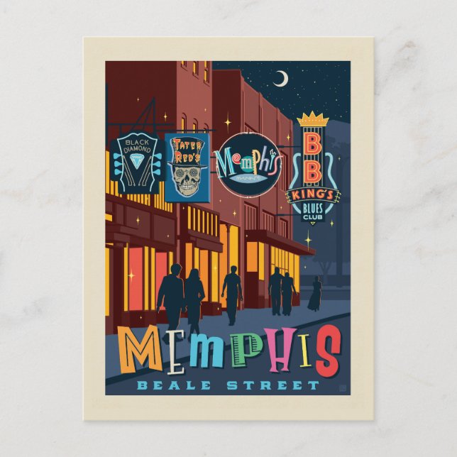 Memphis, TN | Beale Street Neon Postcard (Front)