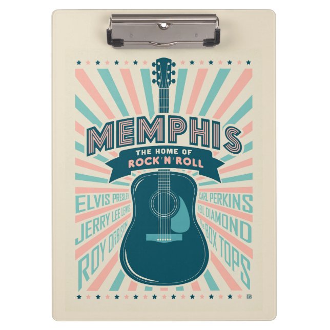 Memphis, TN: Guitar Series | Rock-N-Roll Clipboard (Front)